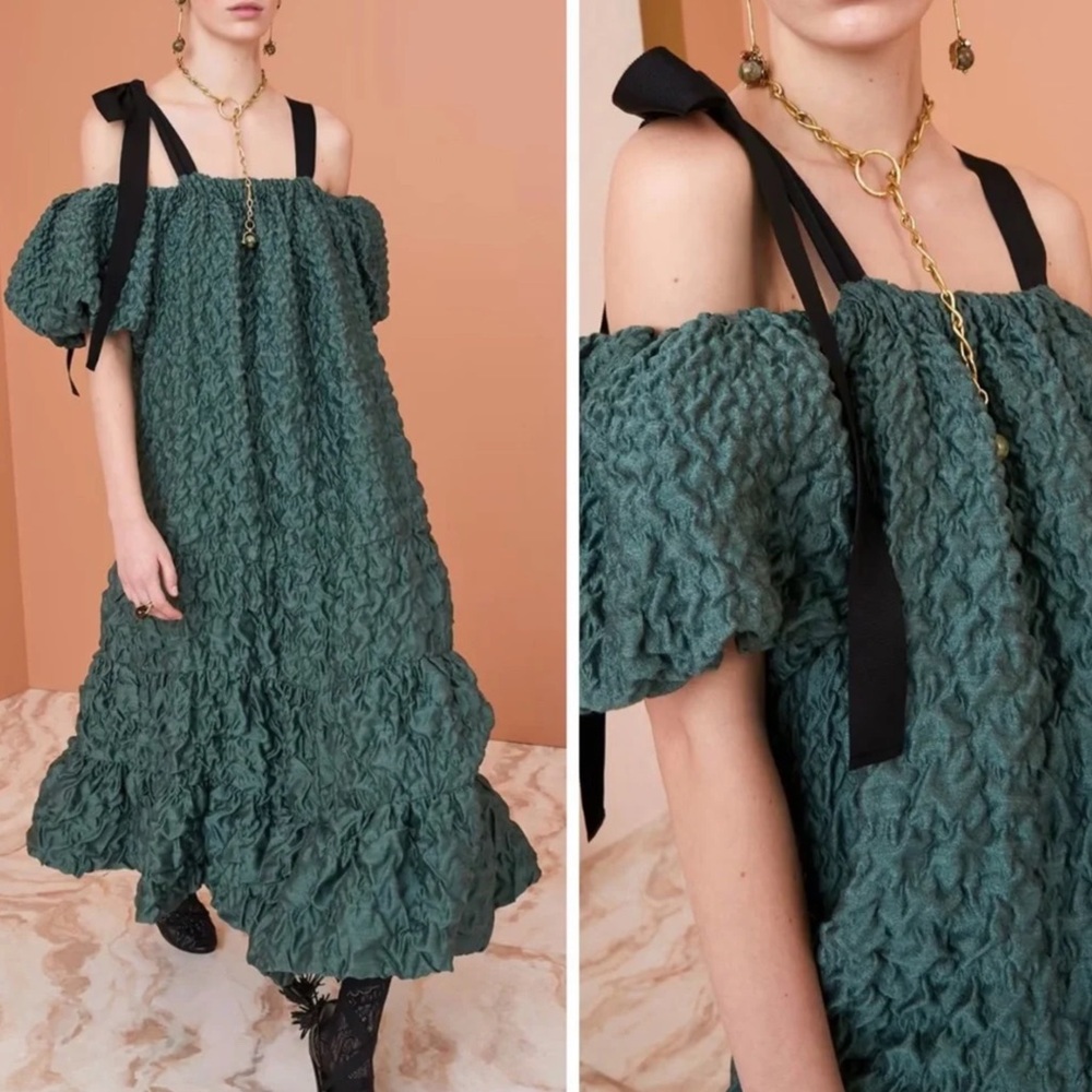 ULLA JOHNSON Francoise Midi Dress Silk Gown Sz 0 - Picture 4 of 4